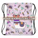 2019 new design custom cartoon simple bags llama sublimation sports backpack tote cotton calico overall print drawstring bags